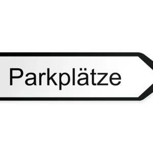 Parkplätze Wegweiser Rechts, 40 x 10 cm