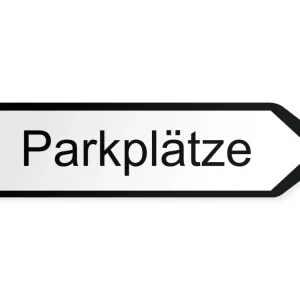 Parkplätze Wegweiser Rechts, 80 x 20 cm