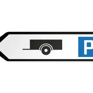 Perävaunujen pysäköintialue Opaste – vasemmalle, 40 x 10 cm