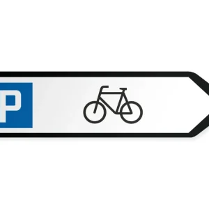 Polkupyörien pysäköintialue Opaste – oikealle, 40 x 10 cm