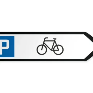 Polkupyörien pysäköintialue Opaste – oikealle, 80 x 20 cm