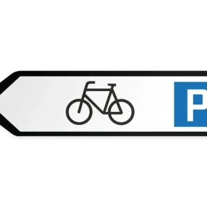 Polkupyörien pysäköintialue Opaste – vasemmalle, 40 x 10 cm