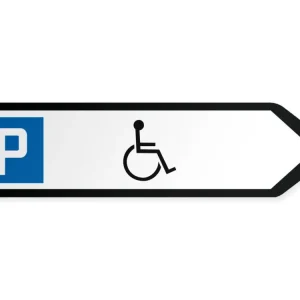 Pysäköintialue liikkumisesteisille Opaste - oikealle, 60 x 15 cm