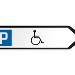 Pysäköintialue liikkumisesteisille Opaste - oikealle, 40 x 10 cm