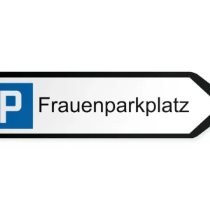 Pysäköintialue naisautoilijoille opaste - oikealle , 40 x 10 cm