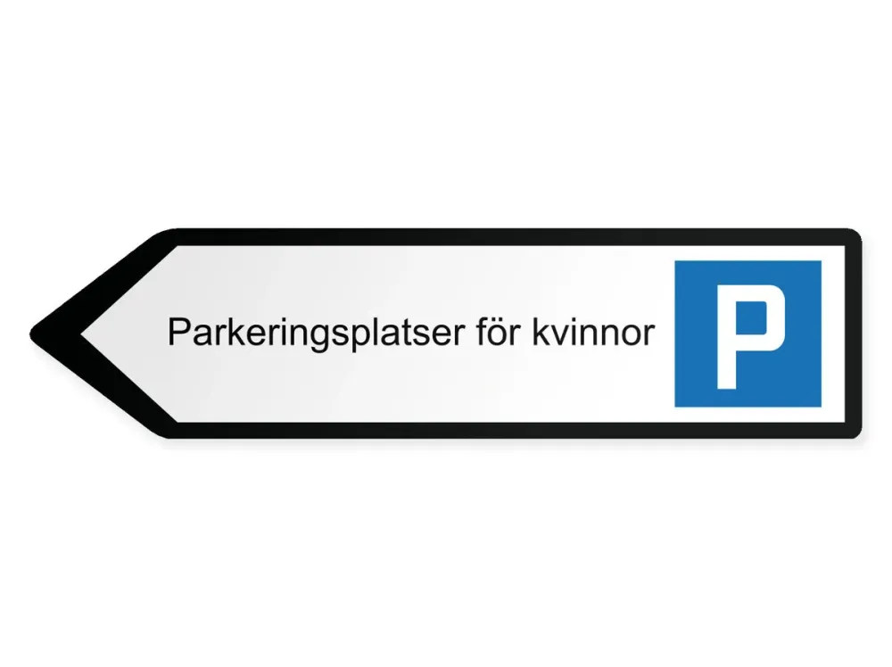 Pysäköintialue naisautoilijoille Opaste - vasemmalle, 60 x 15 cm
