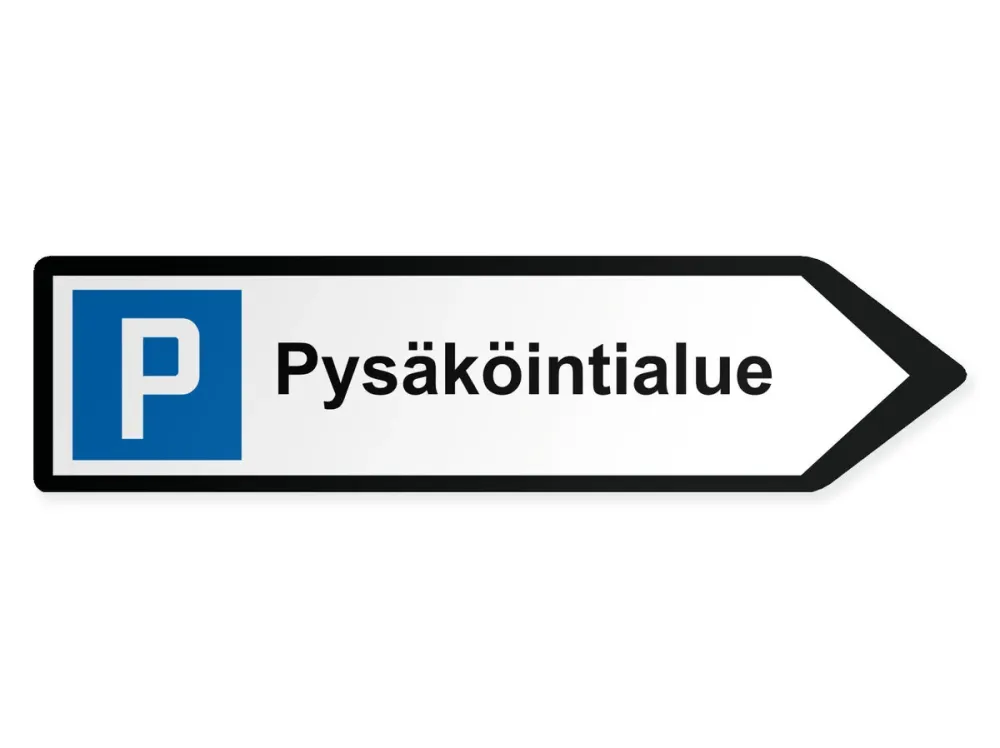 Pysäköintialue Opaste – oikealle, 80 x 20 cm
