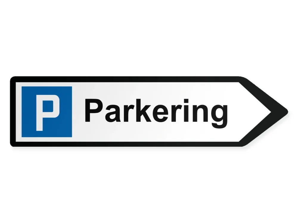Pysäköintialue Opaste – oikealle, 80 x 20 cm