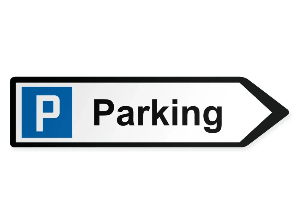 Pysäköintialue Opaste – oikealle, 80 x 20 cm