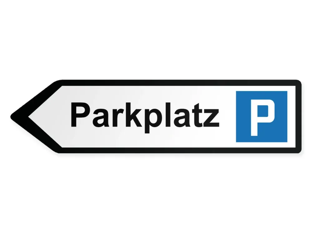Pysäköintialue Opaste - vasemmalle, 60 x 15 cm