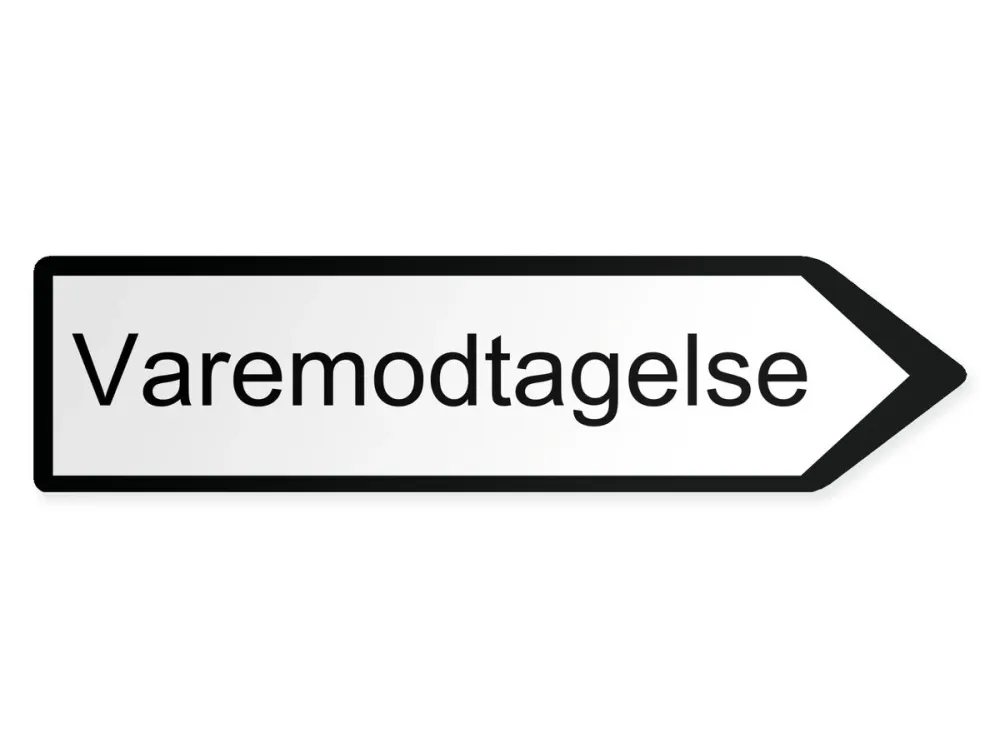 Saapuva tavaraliikenne Opaste – oikealle, 40 x 10 cm