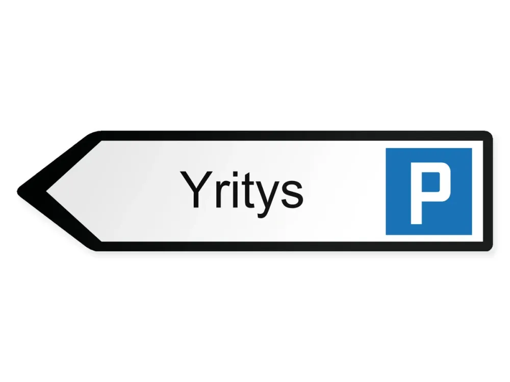 Yrityksen opastekyltti – vasemmalle, 80 x 20m