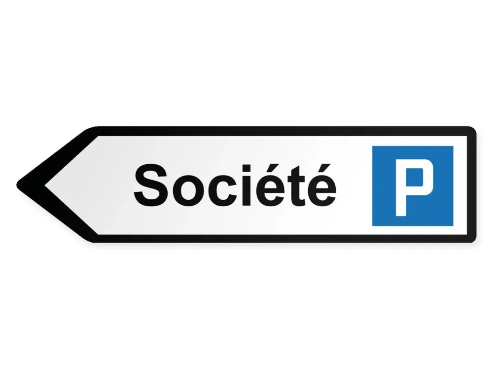 Yrityksen opastekyltti – vasemmalle, 40 x 10 cm