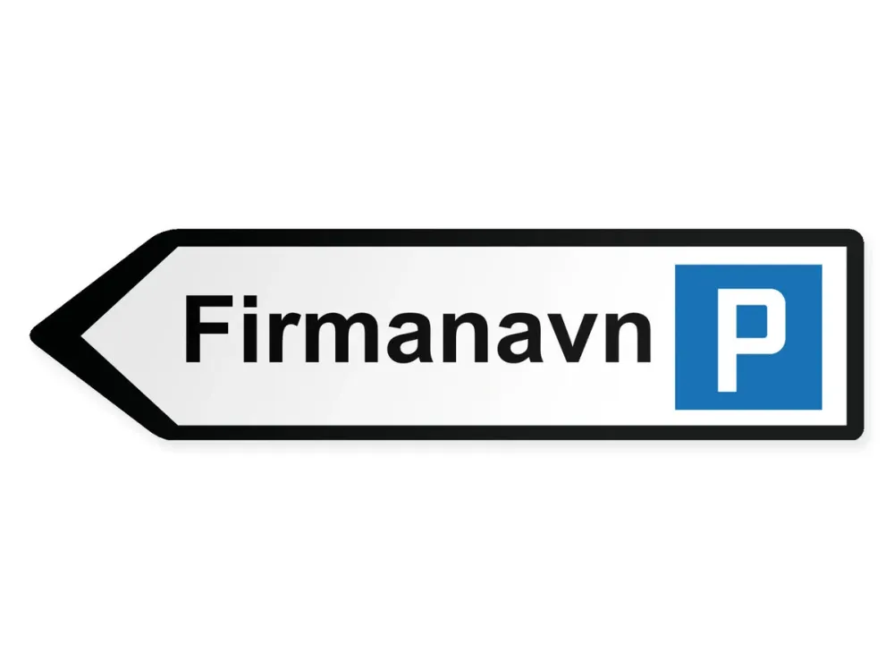 Yrityksen opastekyltti – vasemmalle, 40 x 10 cm