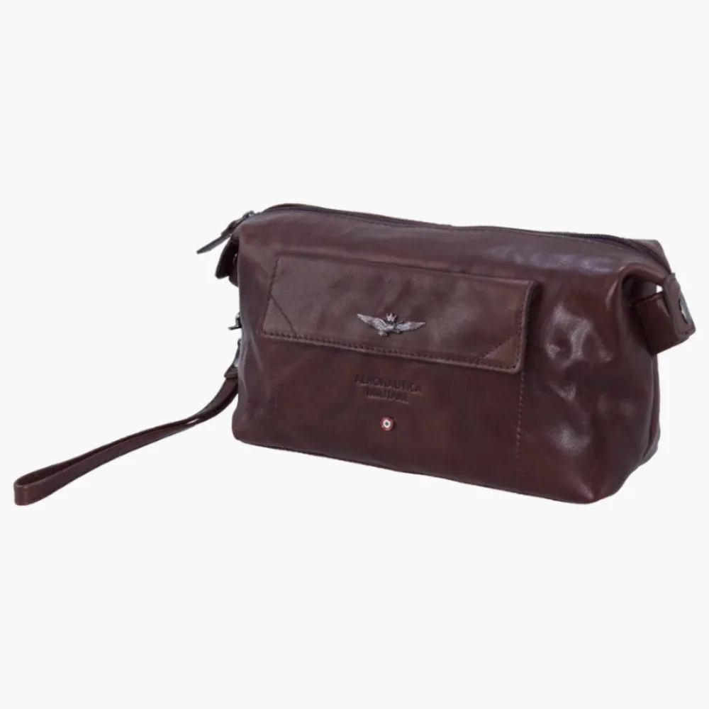Aeronautica Militare Necessaire Vintage miesten kytkinlaukku nahkaa AM300-MO