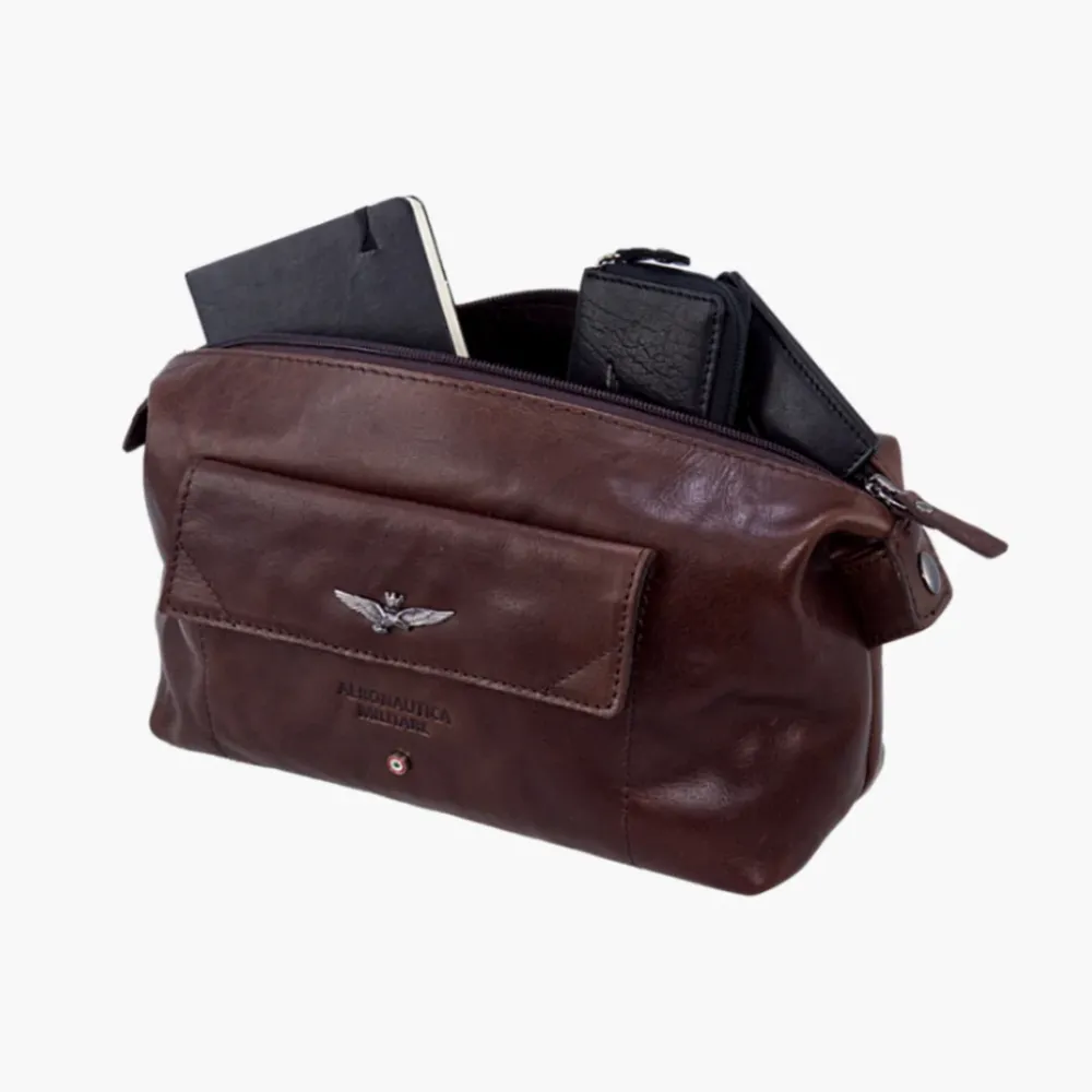 Aeronautica Militare Necessaire Vintage miesten kytkinlaukku nahkaa AM300-MO