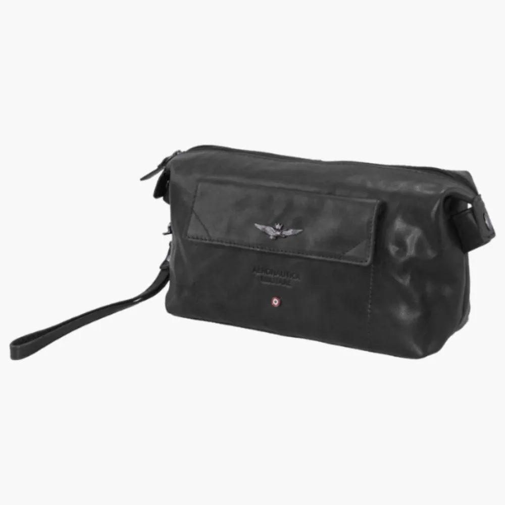 Aeronautica Militare Necessaire Vintage miesten nahkainen kytkin AM300-NE