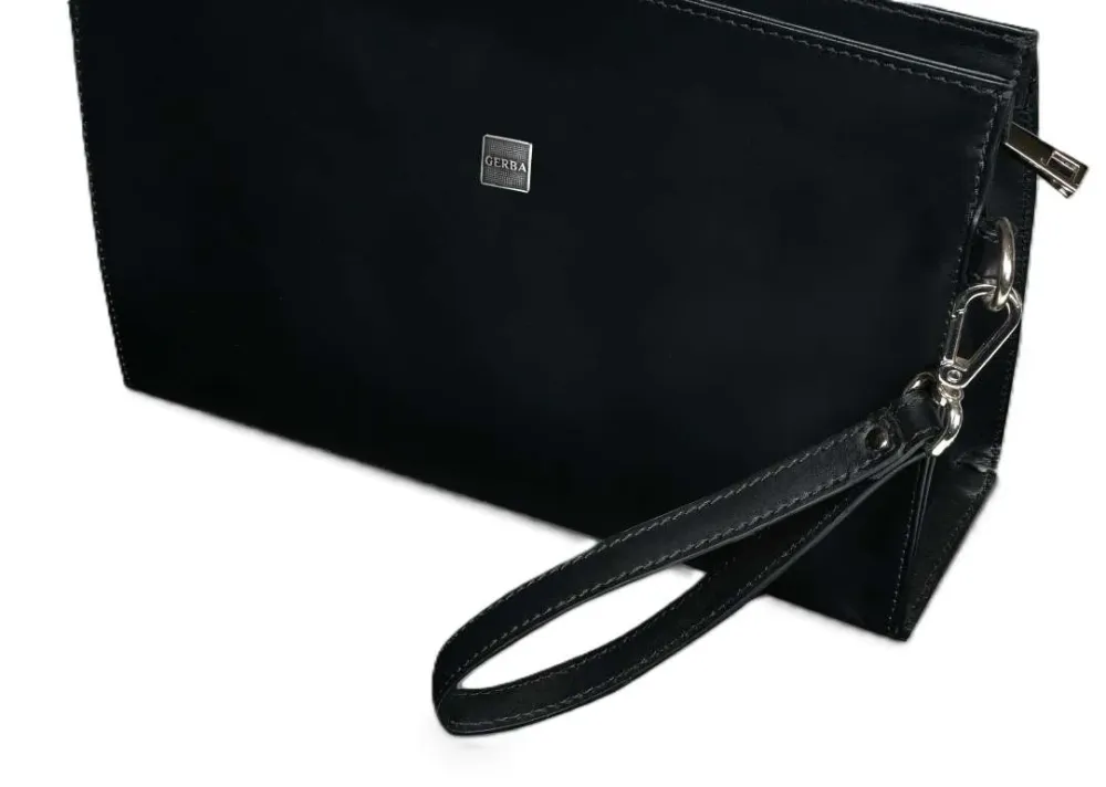 Gerba flat clutch laukku saffiano vasikanahkaa mitat: 25x19.5x7cm GB015 MUSTA