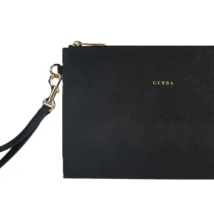 Gerba flat clutch laukku saffiano vasikkanahasta mitat: 25x16 cm GB010 MUSTA