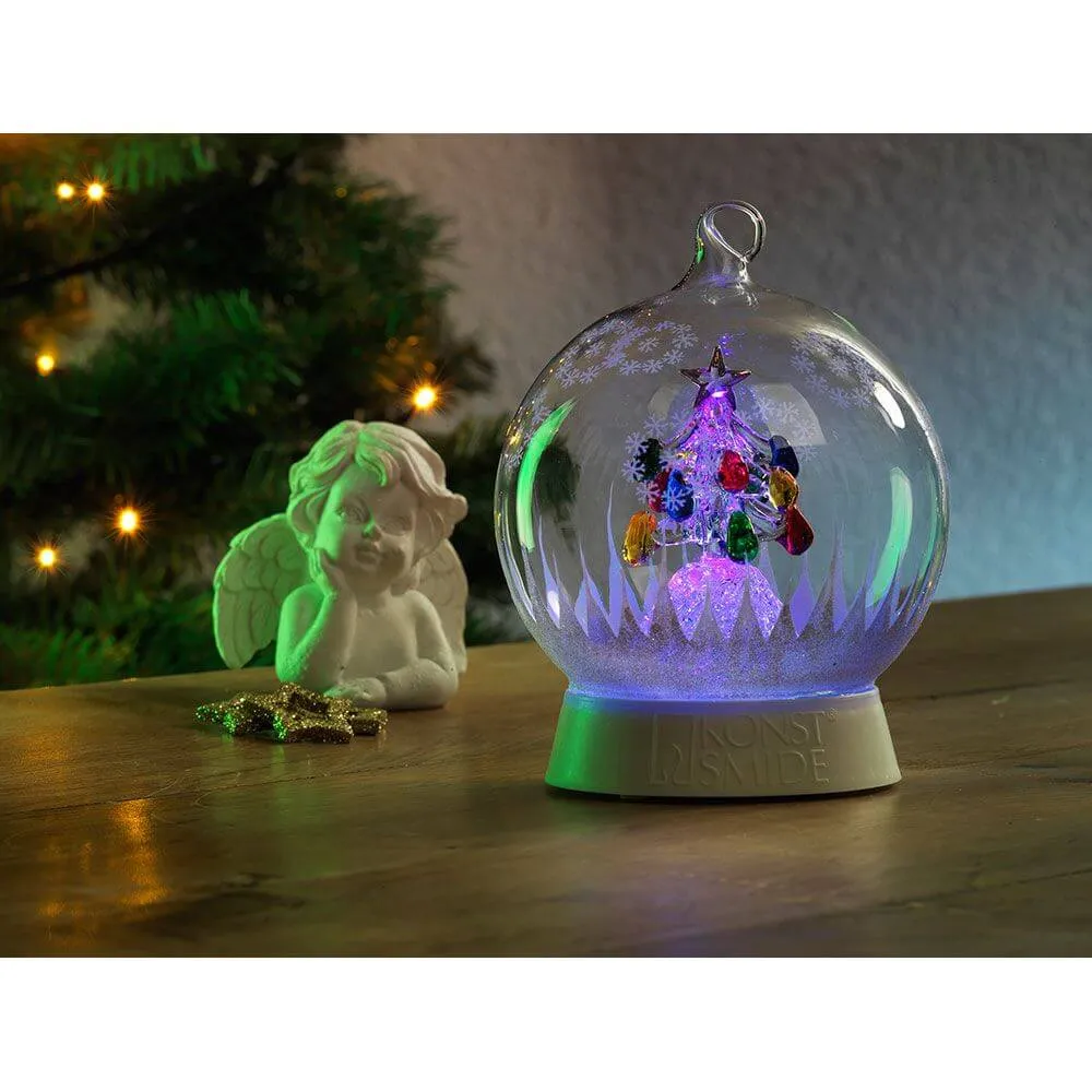Lasipallojoulukuusi, jossa 3 toimintoa ajastin RGB-värinvaihto 1 RGB-diodi paristokäyttöinen