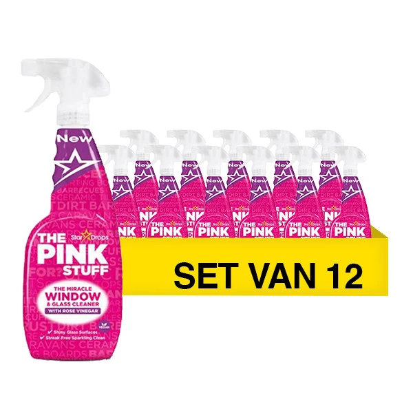 Pink Stuff Lasinpuhdistaja 750ml - 12 pakkausta