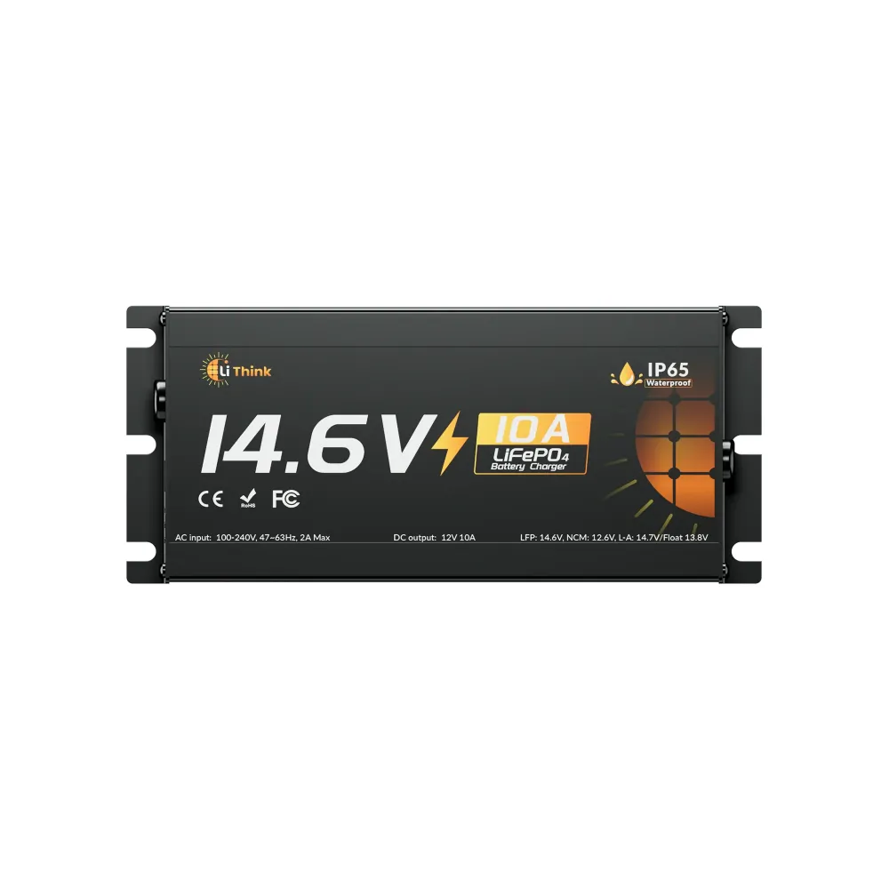 Lithink 14.6V 10A vesitiivis laturi – LiFePO₄-, NCM- ja lyijyakuille