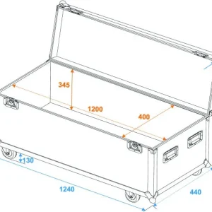 Eurolite Flightcase Pro pyörillä (120 x 40 x 40cm)