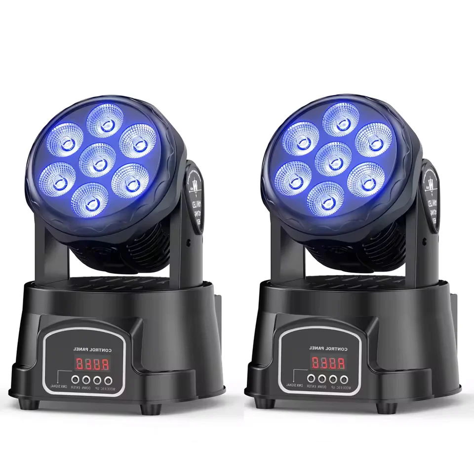 2 kpl/setti 105 W liikkuvat säde-efektivalot, 7×15 W RGBW LED -lavavalot DMX512:lla, kohdevalot DJ:lle, diskoon, KTV:hen,...
