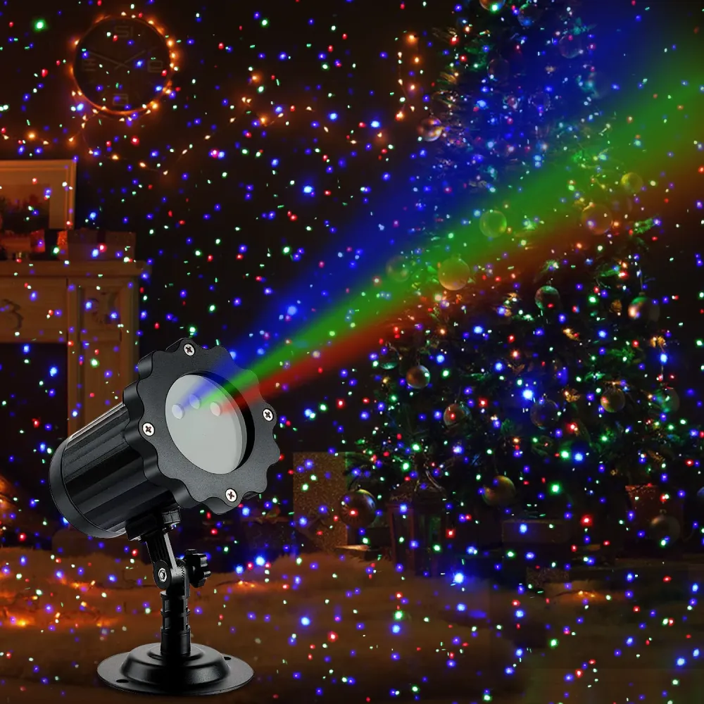 Starry-laserprojektori ulkokäyttöön, RGB liikkuva tähtisade, vedenpitävä, puutarha- ja juhlakoriste kaukosäätimellä