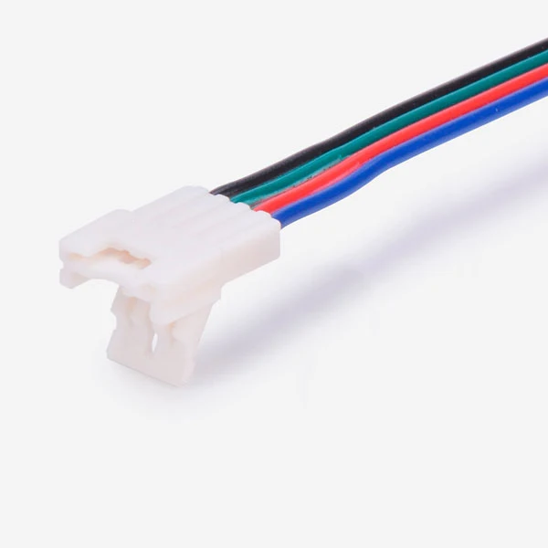 RGB - 10mm RGB LED-nauhan litteä jatkoliitin (nauha+johdot RGB led-nauhalle, max. 90led/m)