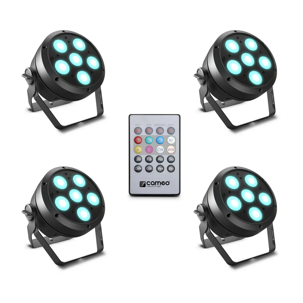 Cameo ROOT® PAR 6 SET 1 - Sæt inklusive 4 x CLROOTPAR6 inkl. IR-fjernbetjening (CLPFLAT1REMOTE)