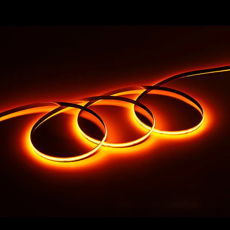 Oranssi pisteetön COB 10W/m 12V LED-valonauha, 5m kela, IP20