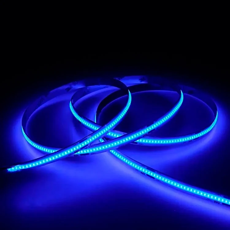 Sininen pisteetön COB 10W/m 12V LED-valonauha, 5m kela, IP20