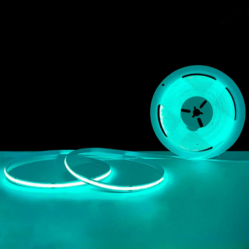 Vihreä ( Marrs Green) pisteetön COB 10W/m 12V LED-valonauha, 5m kela, IP20