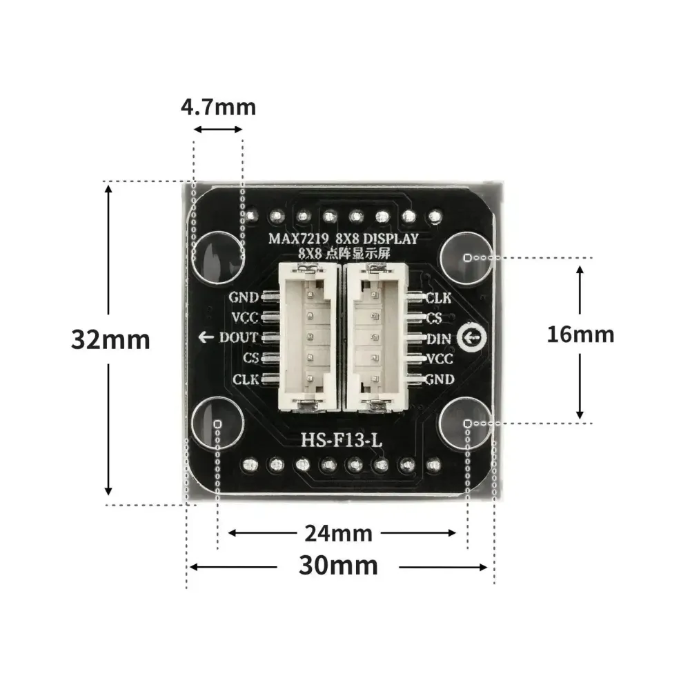 8x8 piste-LED-matriisimoduuli