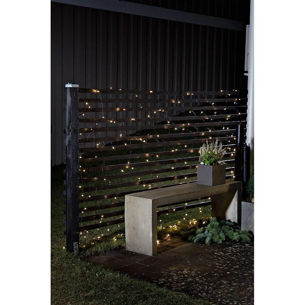 LED -anturivaloverkko 80 Lämmin valkoinen diodit Akkutoiminnot IP44
