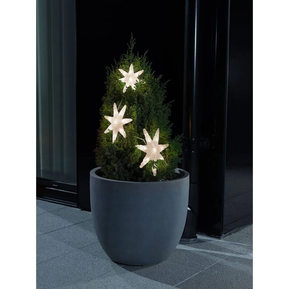 LED -valoverho 3 tähden ajastimet 24 lämmin valkoinen diodit IP44