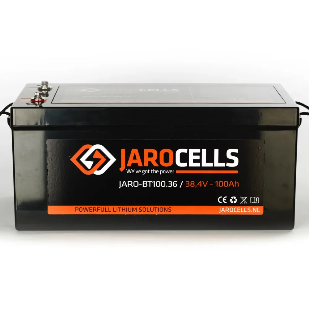 Jarocells Litiumakku 36V 100Ah LiFePo4 bluetooth-toiminnolla