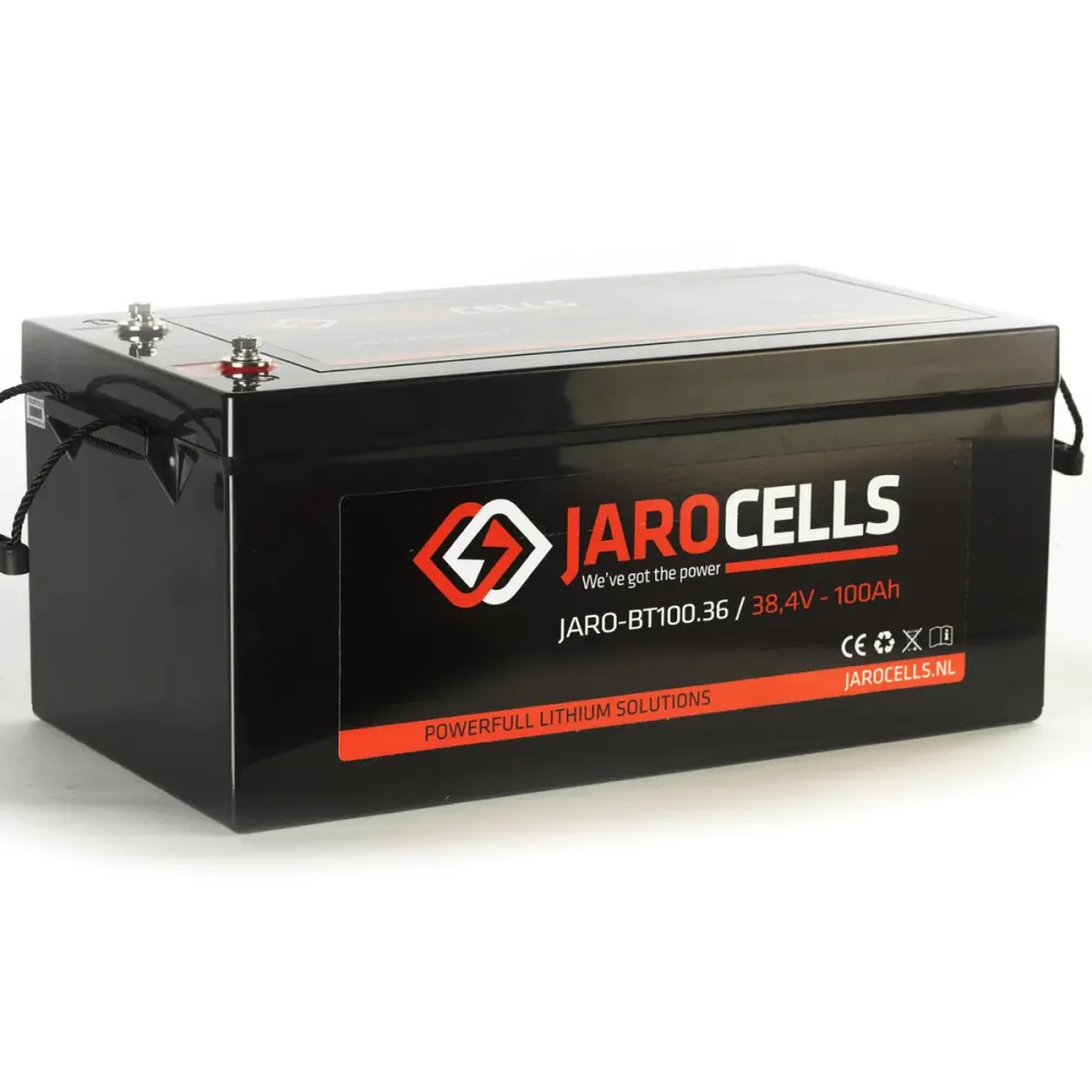 Jarocells Litiumakku 36V 100Ah LiFePo4 bluetooth-toiminnolla