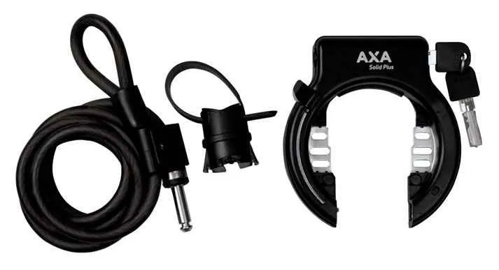 Axa Solid Plus runkolukko ja Newton plug- lisävaijeri