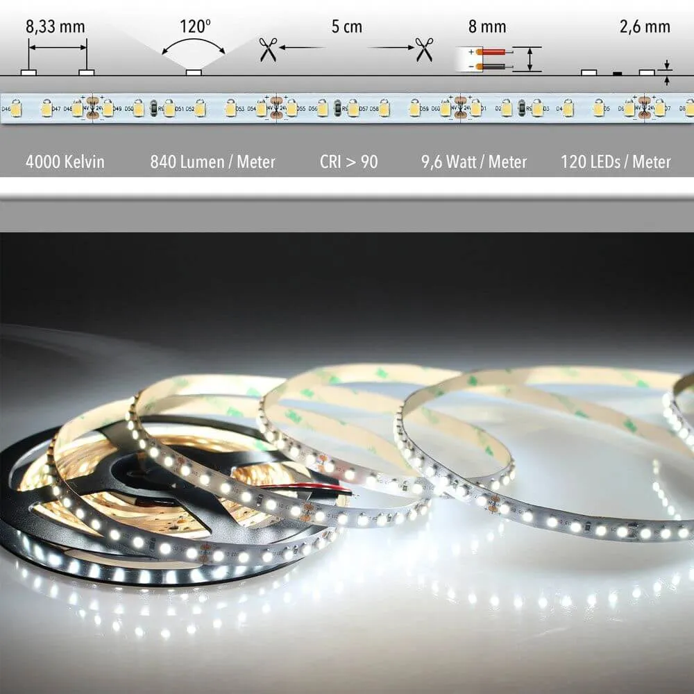 5m LED -nauha 9, 6 W/m neutraali valkoinen IP63