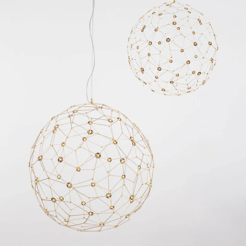 Nova Luce Sole LED-lankapallo roikkuu lampun kultainen
