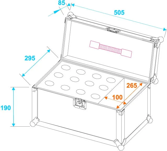 Mikrotonit Flightcase Road 12 (Musta)