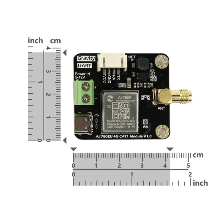 Air780EU 4G LTE Cat1 IoT -moduuli Raspberry Pi -verkkokortille DFRobot