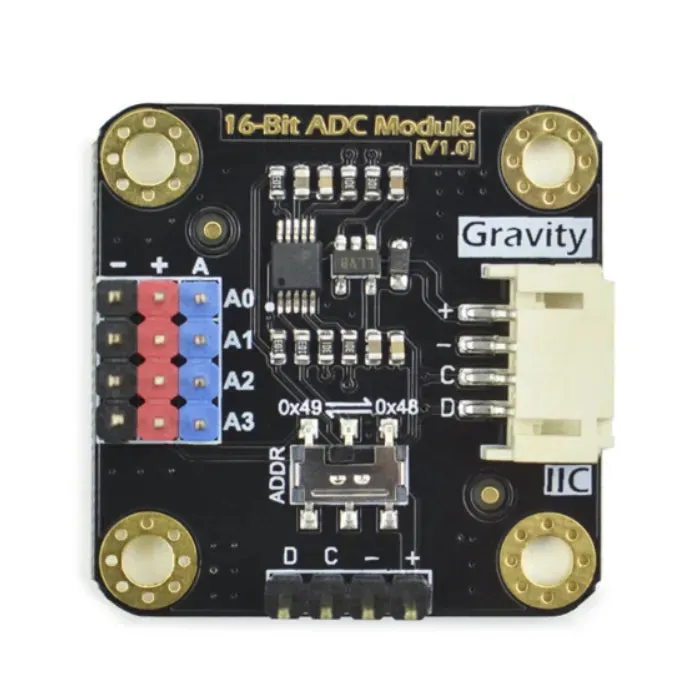 Gravity: ADS1115 16-bittinen ADC-moduuli - I2C analoginen-digitaalimuunnin DFRobot