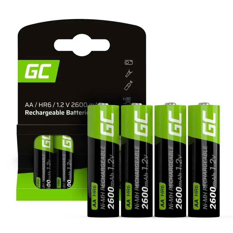 Green Cell Ladattava AA - R6 -paristo, 1,2 V, 2600 mAh, NiMh - 4-P