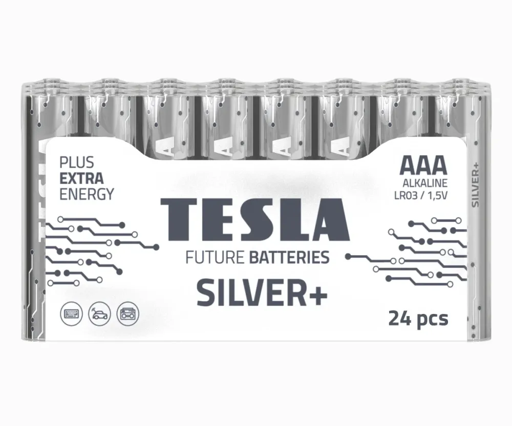 Tesla Silver+ AAA Alkaline Paristot (24 kpl)