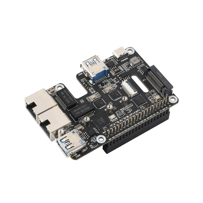 Waveshare PCIe USB 3.2 Gen1/2.5G ETH/M.2 NVMe -sovitin Raspberry Pi 5:lle