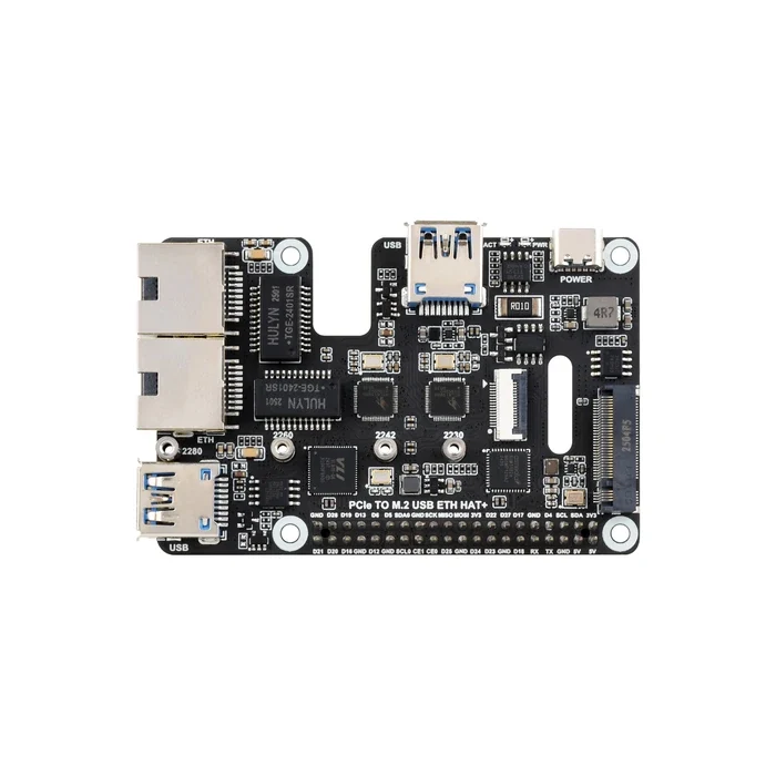 Waveshare PCIe USB 3.2 Gen1/2.5G ETH/M.2 NVMe -sovitin Raspberry Pi 5:lle