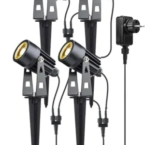 Täydellinen puutarhasarja | Puutarhavalaistus 12V | Plug and Play | 4 puutarhapistettä lämmin/valkoinen